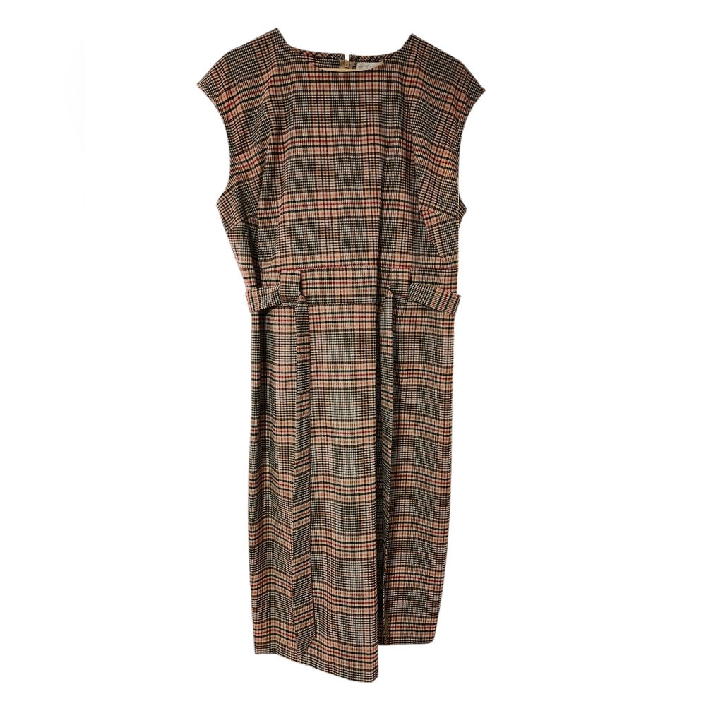 New York & Company Plaid Dress - Black and Tan